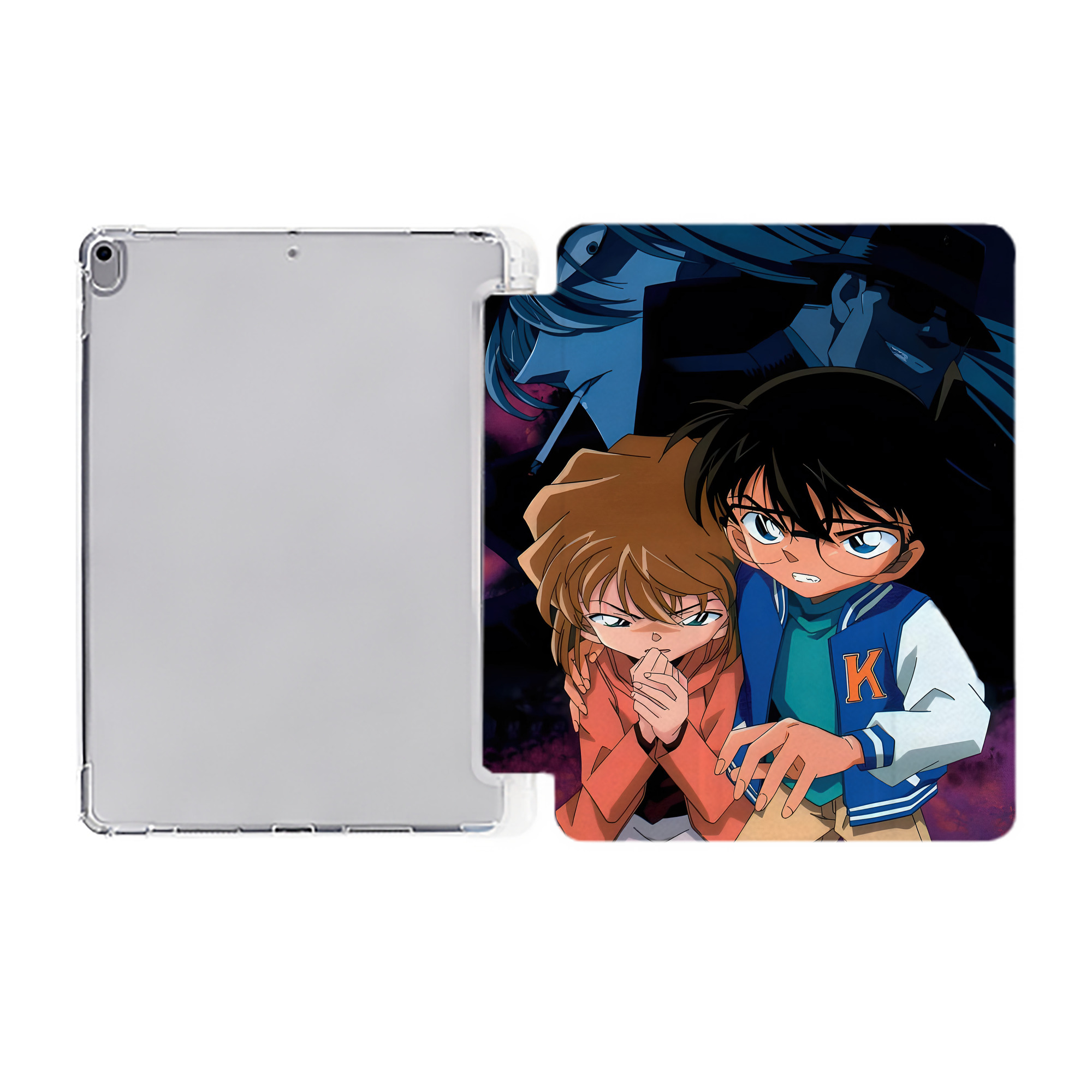 （画像用） 名探偵コナン Detective Conan IPad ケース ペン収納付き 三つ折りスタンド PUレザー×シリコン 対応機種9.5/10.5/10.9インチ